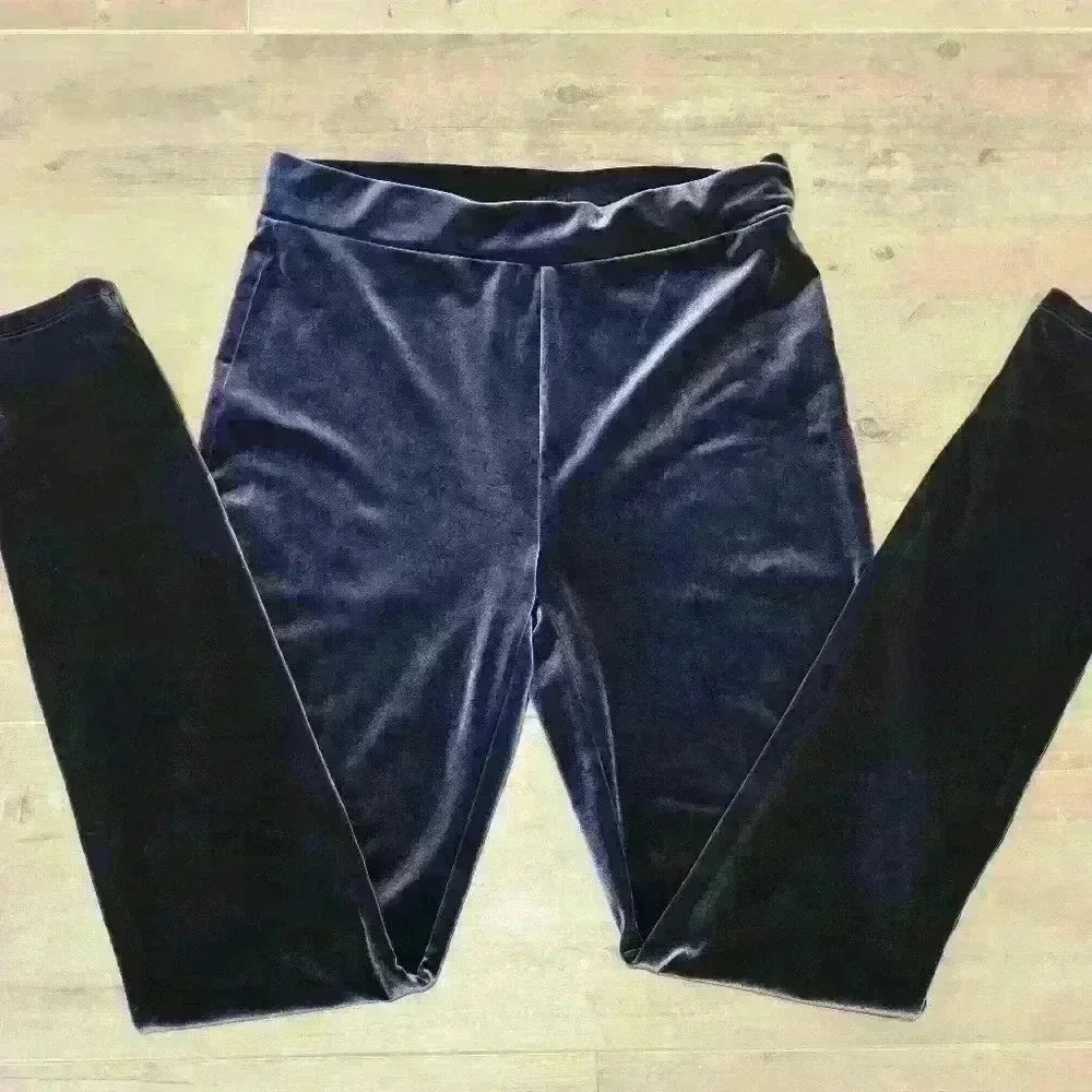 J. Crew Blue Velvet Velour Leggings Women’s Extra Small Pull On